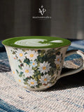 Rose Daisy Oil-Paint Latte Cup