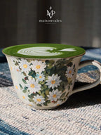 Rose Daisy Oil-Paint Latte Cup