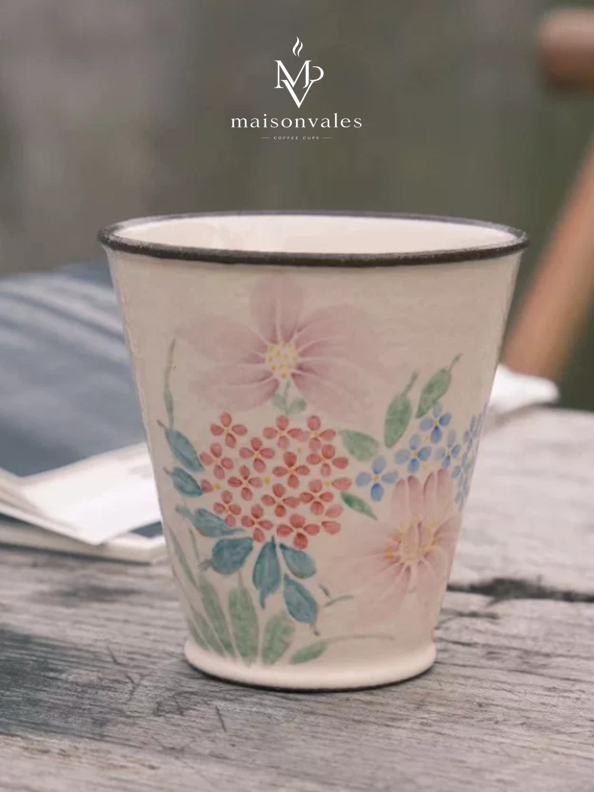 Hydrangea Blush Handcrafted Grip Cup