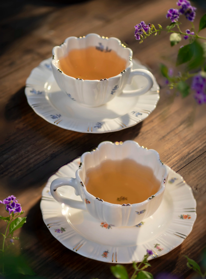 Ivory Bloom Vintage Tea & Coffee Cup Set