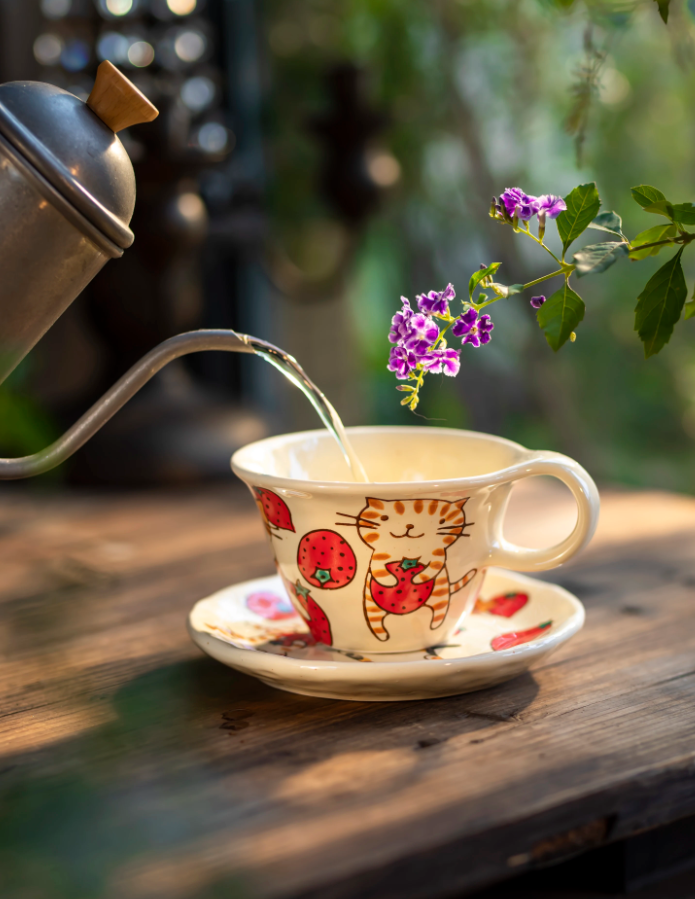 Whisker Muse Underglaze Cat Espresso Cup