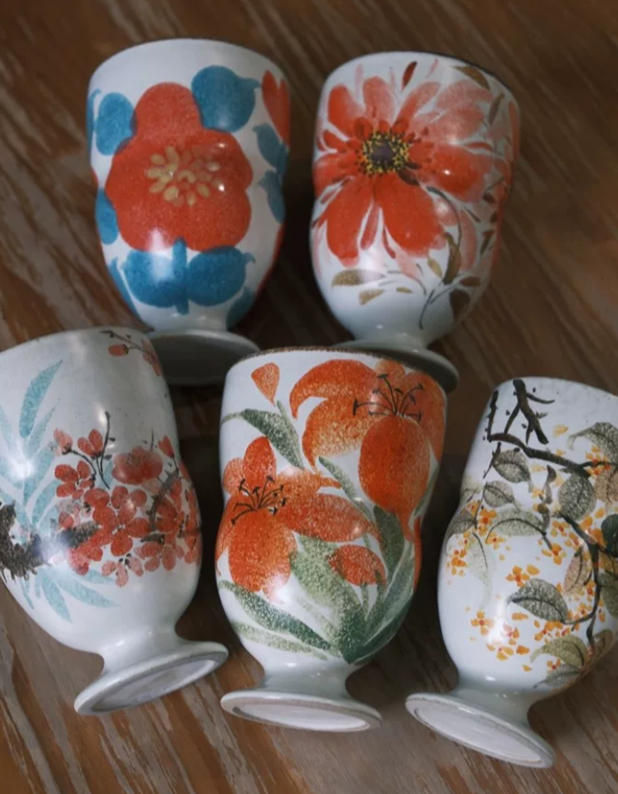 Floral Muse Stemmed Ceramic Cup