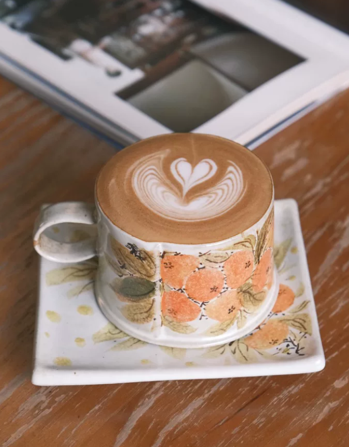 Loquat Garden Artisan Latte Cup