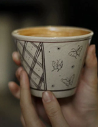 Ash Glaze Crackle Latte Choko Cup