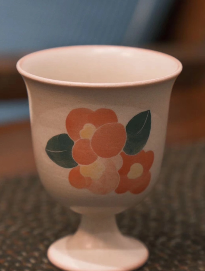 Camellia Stem Artisan Latte Goblet