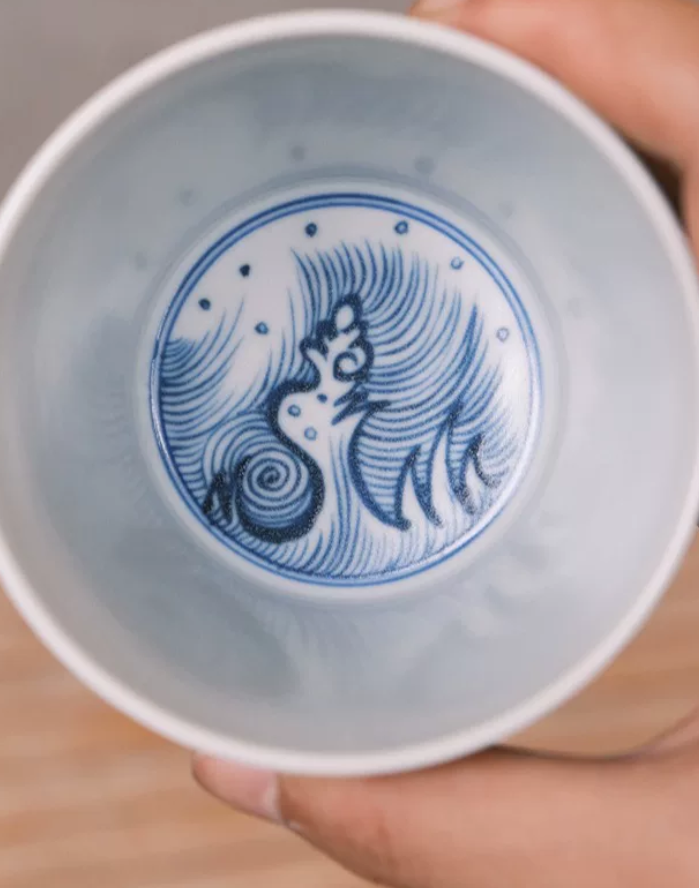 Dragon Tide Wood-Fired Blue & White Mug